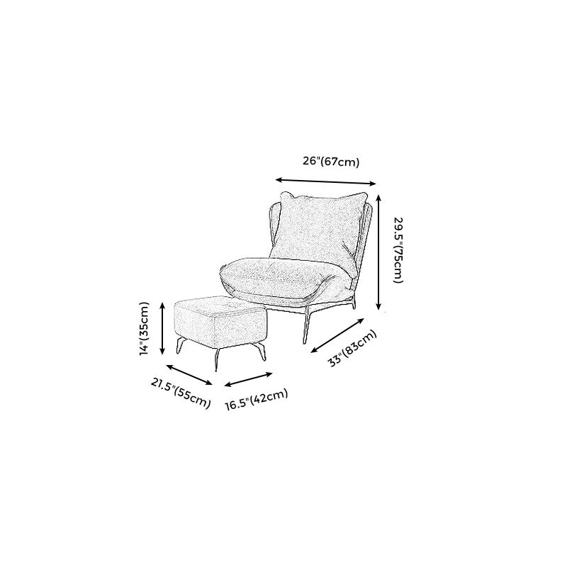 Velvet Chair 26.3" L x32.6"W x29.5"H Armless Chair for Living Room