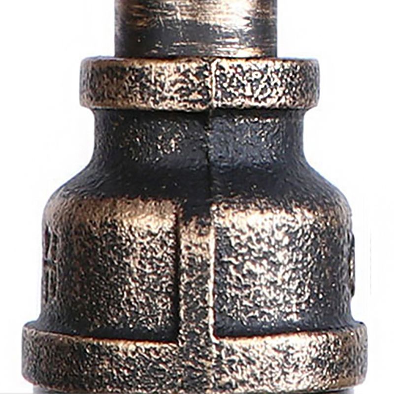 2 Heads Wall Sconce Fixture with Pipe Wrought Iron Shade Rustic Style Living Room Wall Fixture Light in Aged Bronze