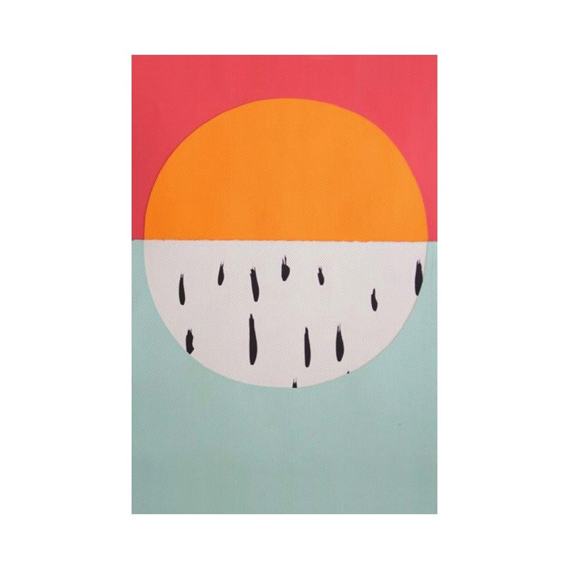 Colorido lienzo geométrico ilustrado para pared para dormitorio de niñas, naranja, varios tamaños