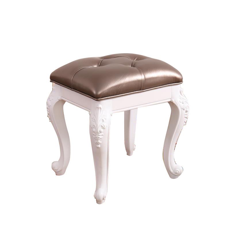 Mid-Century Modern Ottoman Faux Leather Upholstered Tufted Rectangle Ottoman