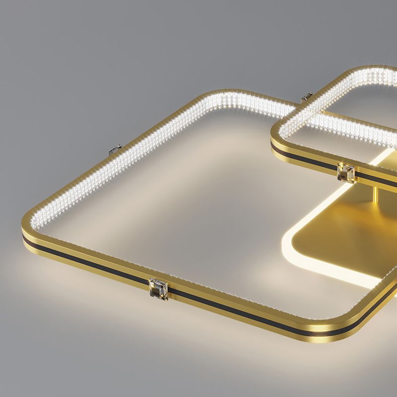 Quadrierte Deckenleuchte Moderne Stil Acryl LED-Schlafzimmer Deckenbündige Halterung in Schwarz