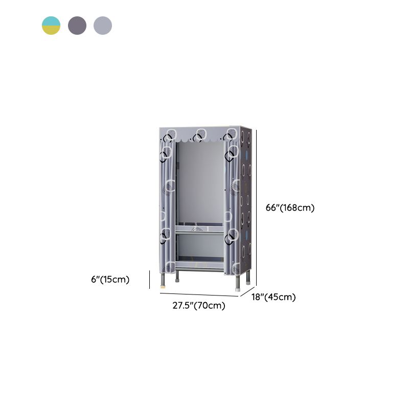 Metal Wardrobe Cabinet with Shelves Modern Wardrobe Armoire for Home