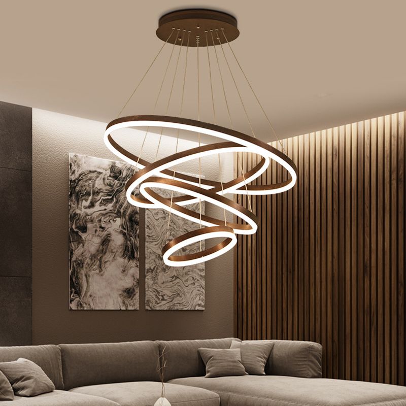 Luz colgante de lámparas LED doradas de estilo nórdico para sala de estar de sala de estar