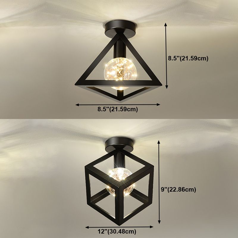 1 Light Ceiling Lamp Industrial Style Glass Ceiling Lighting for Living Room