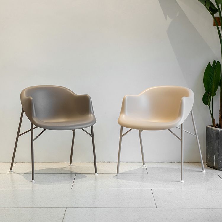 Fauteuil de salle à manger en plastique de Style scandinave, chaise simple à dossier solide pour usage domestique