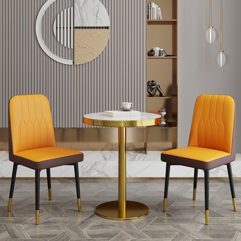 PU Leather Dining Chairs Parsons Armless Side Chair for Restaurant