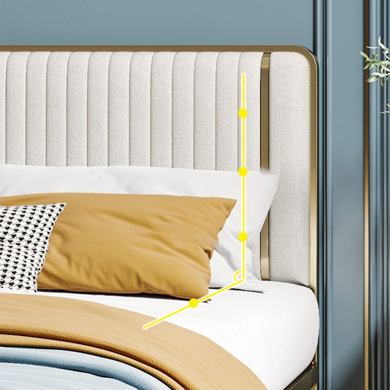 Glam Style Metal Bed Including HeadboardPanel Bed , 43 inch High