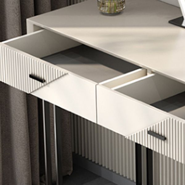 Scandinavian Stone White Vanity Desk 5-Drawers Vanity Dressing Table