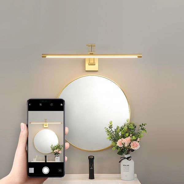 Modern Simplicity Gold Frame Lighting Fixture for Bathroom Powder Room Washroon