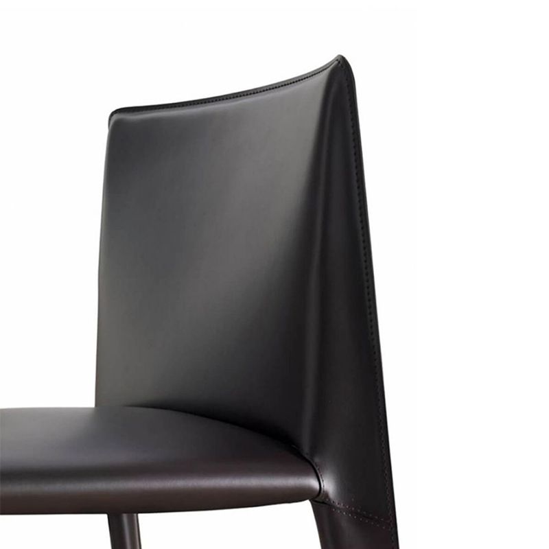 Modern Simple Side Chair Faux Leather Armless Dining Chair for Bedroom