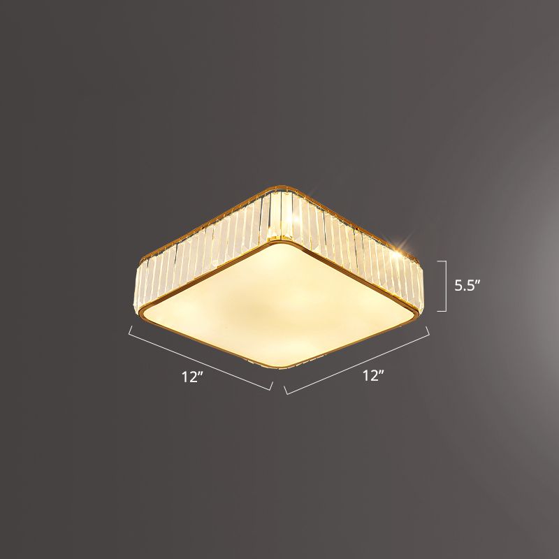 K9 Crystal Square Flush Mount Lighting Fixture Minimalist Ceiling Flush Mount for Bedroom