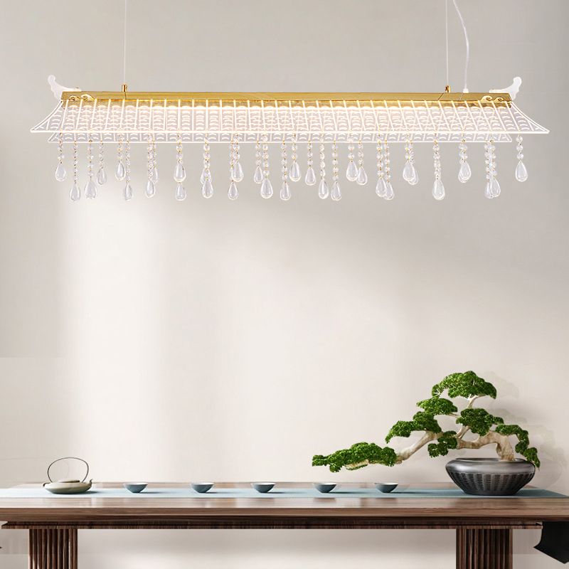 Modern Single Golden Kitchen Island Lighting LED Ceiling Light with Crystal