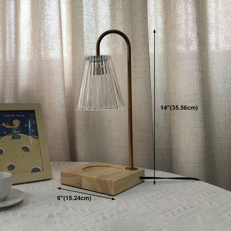 1 illuminazione da tavolo cono chiaro moderno illuminazione da tavolo in vetro per camera da letto, solo luce