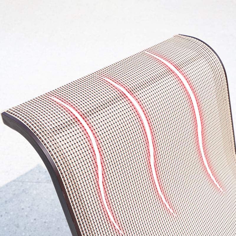 Ergonomic Wicker Rocking Chair with Cushion Spindle Rocking Accent Chair for Outdoor