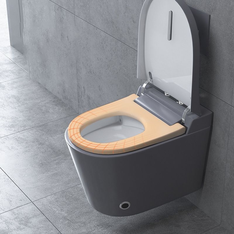 Modern Grey Siphon Jet Flush Toilet One-Piece Wall Mount Toilet for Bathroom