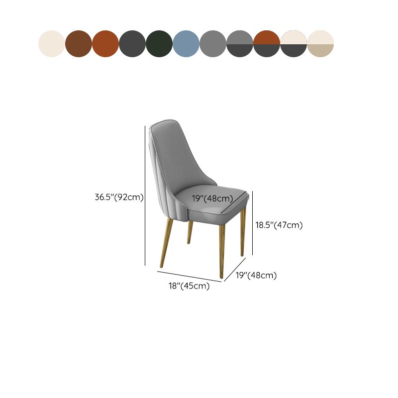 Glam Style Side Chair PU Leather Dining Chair for Living Room