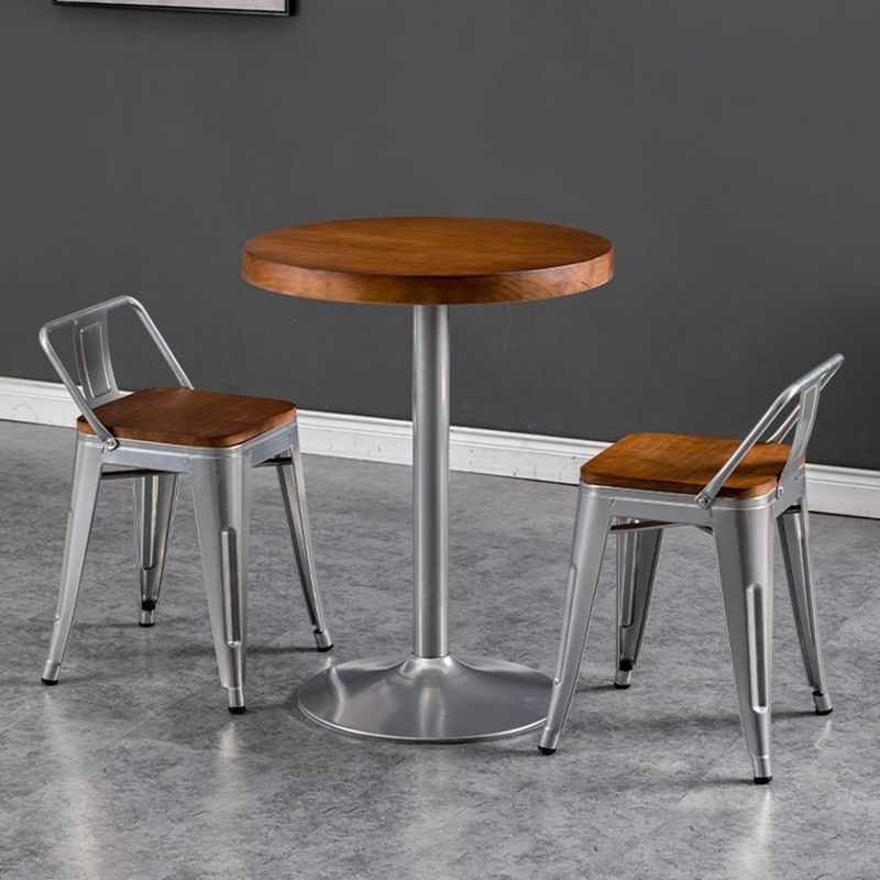 Industrial Dining Set 1/2/3/5 Pcs Kitchen Table and Chairs with Metal Frame