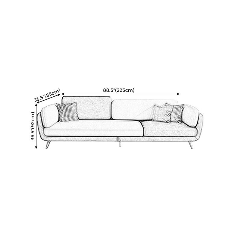Scandinavian White Pillow Top Arm Sofa/Sectional with Removable Cushions