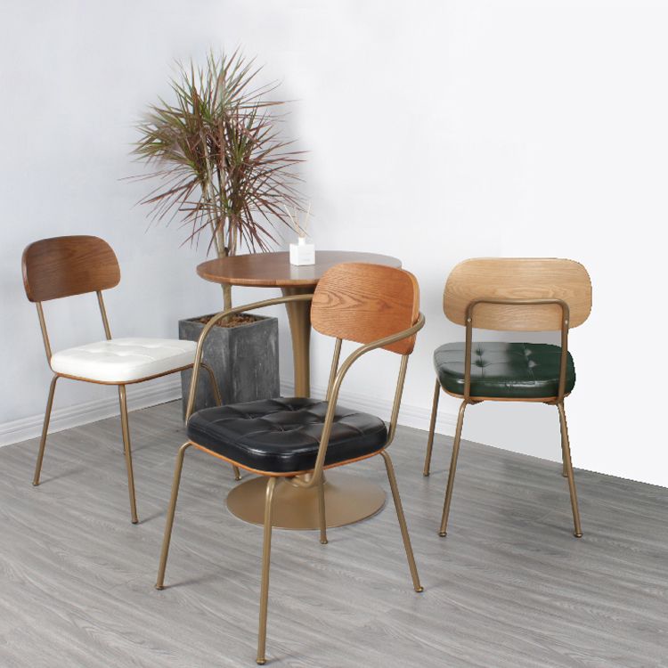 Industrial Style Upholstered Armless Dining Chairs Open Back Dining Side Chairs for Kitchen