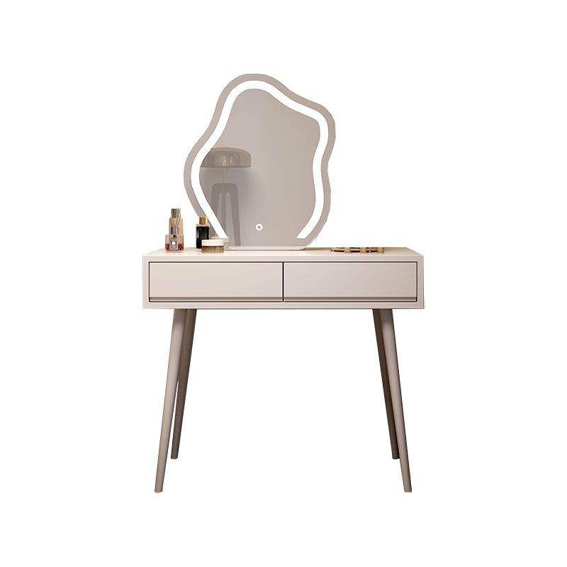 Modern Lighted Mirror Dressing Table Bedroom Makeup Table with Stool Set