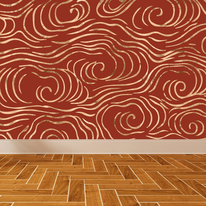 Full Size Illustration Modern Mural with Moire Pattern in Soft Color, Customised