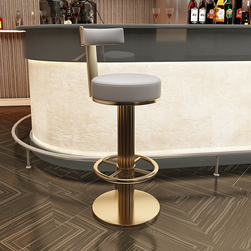 Glam Leather Bar Stool Adjustable Gold Base Counter Stool for Bristol