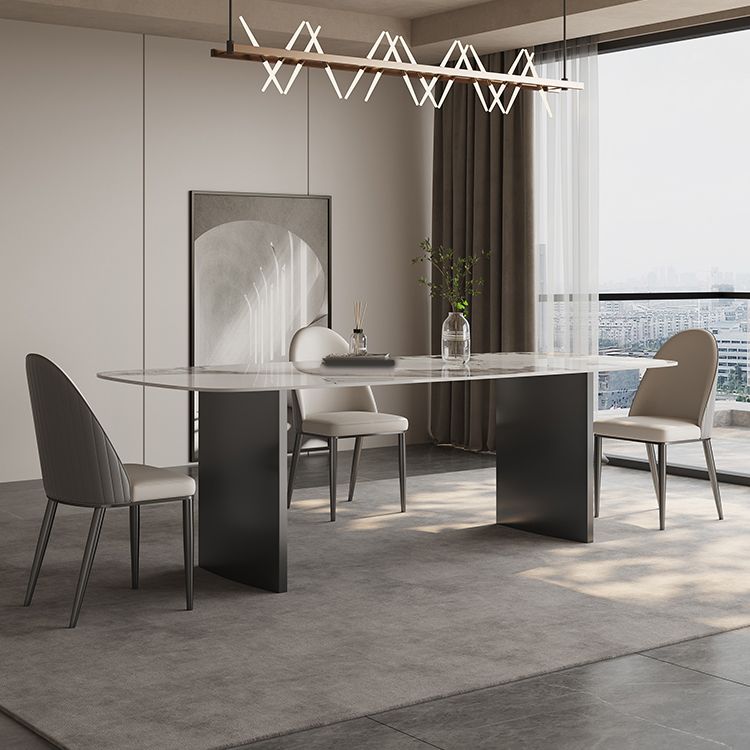 Stone Top Modern Dining Table Set 1/4/5/6 Pcs Dining Set with Padded Chairs