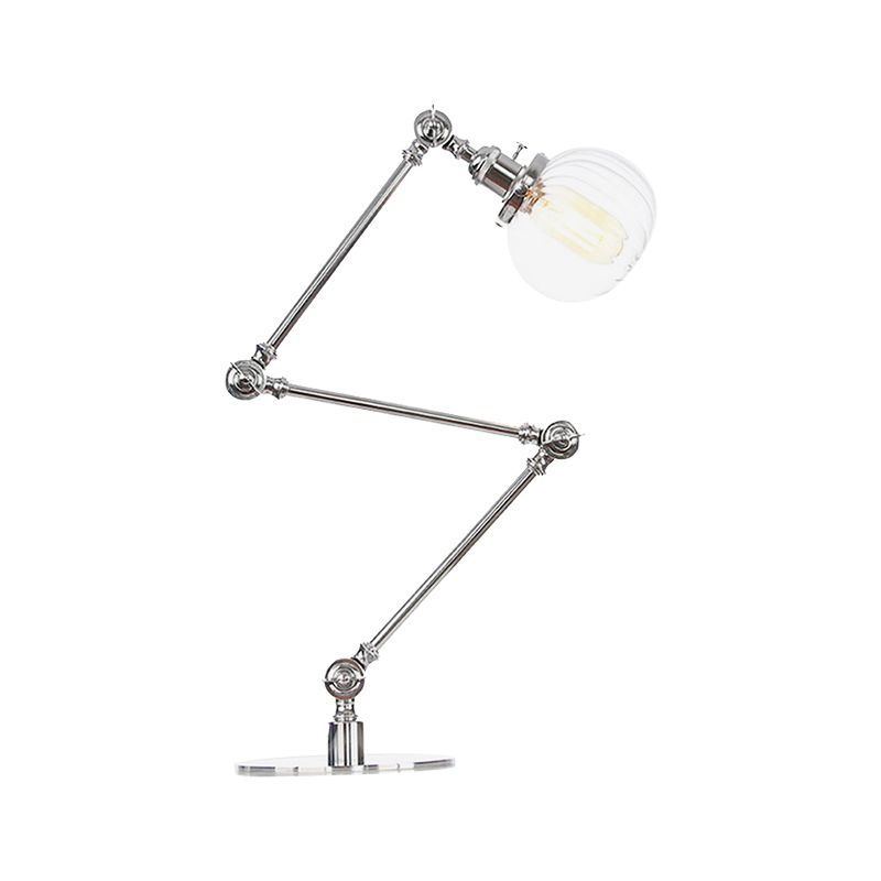 Éclairage de table globale en verre ambre / transparent vintage élégant 1 lampe de table finale noire / bronze claire pour chambre à coucher