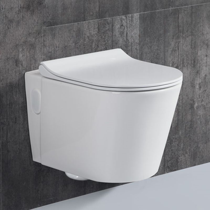 Modern Wall Mount Toilet White Toilet Bowl with Seat for Washroom