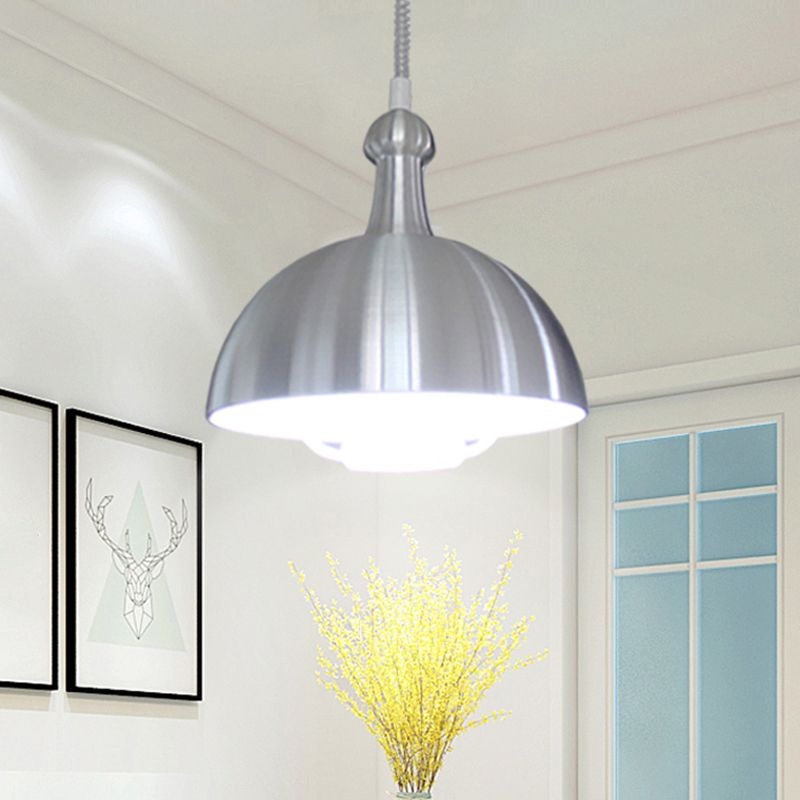 Macaron Hemispherical Suspension Lighting Metal 1-Light Dining Room Pendant Light with Pull Down Handle