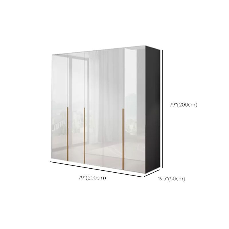 Engineered Wood Armoire Modern White Wardrobe Closet with Garment Rod