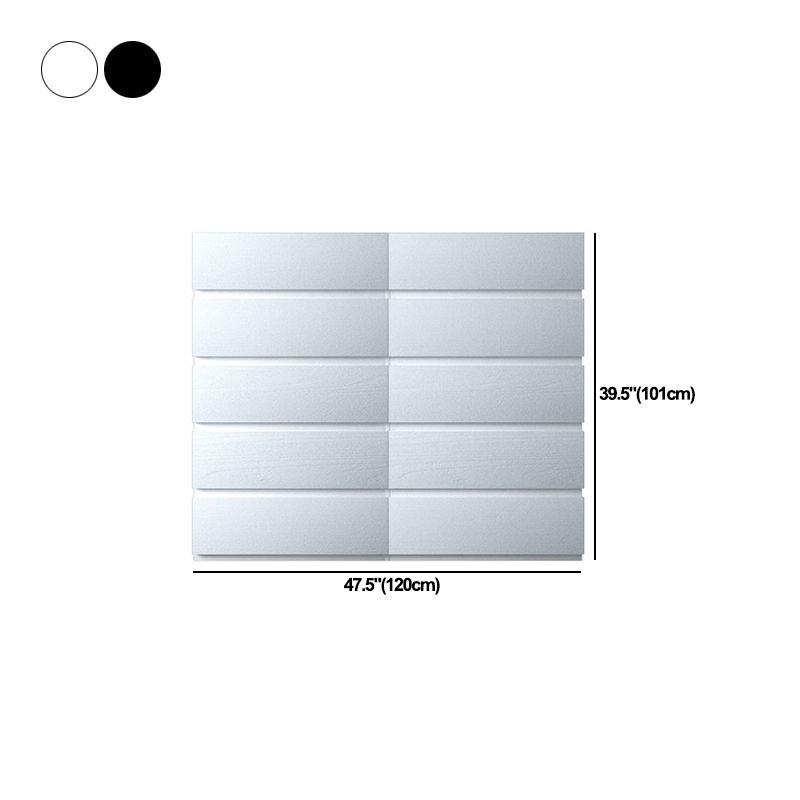 White / Black Storage Chest 16" W Vertical Lingerie Chest for Bedroom