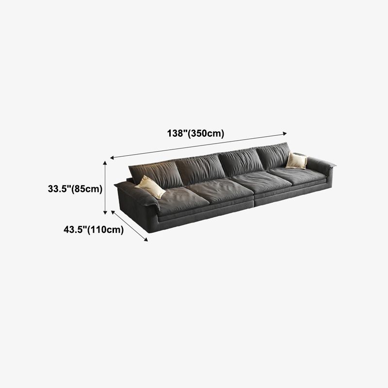 Dark Gray Faux Leather Sofa/Sectional Stain-Resistant Sofa for Living Room