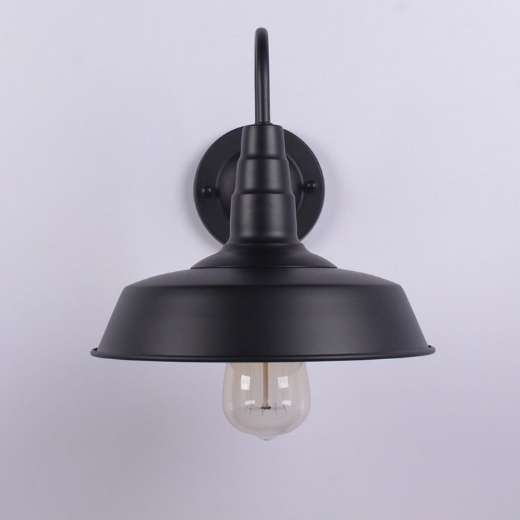 Retro Industrial Style Barn Sconce Wall Light Metal 1 Light Sconces