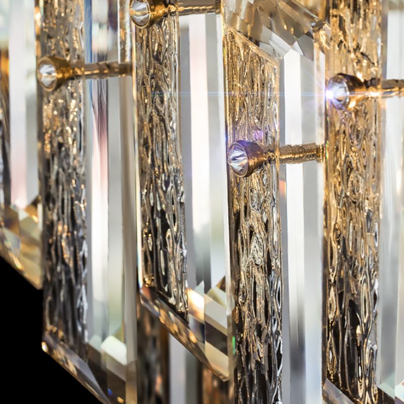 Geometric Shape Crystal Wall Sconces Modern Wall Mount Light in Gold