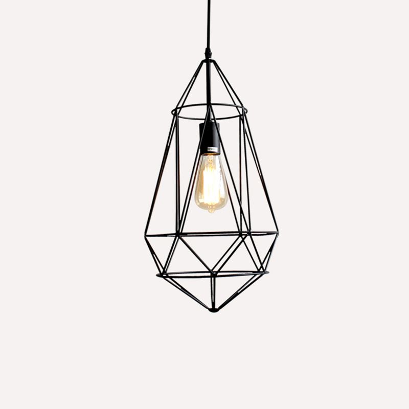 Lampada da pranzo a forma di ferro a forma di pietra gemma antica a 1 luce