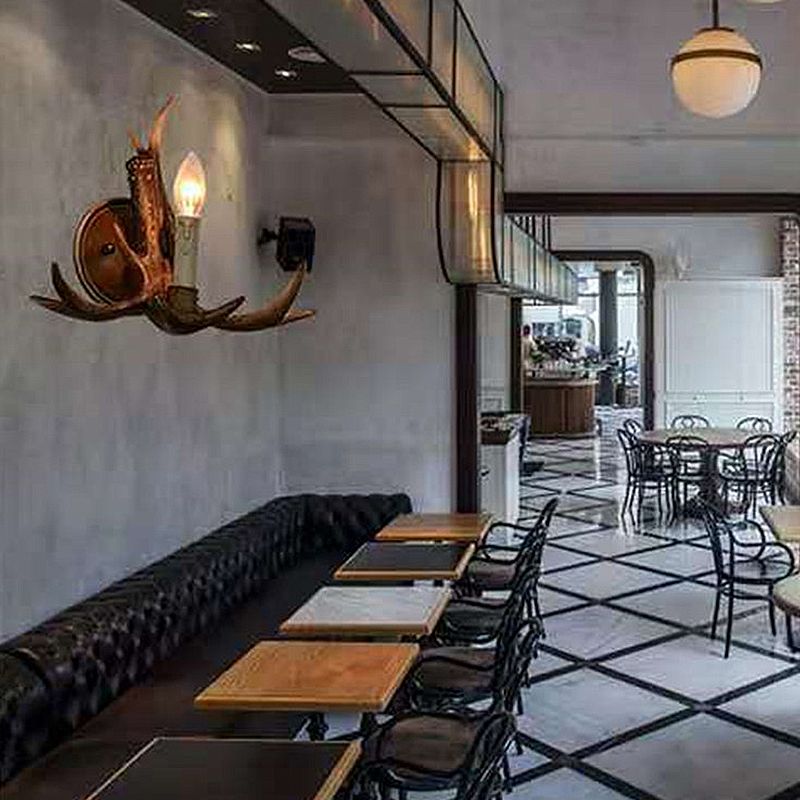 Rustic Single Candle Style Lighting Antique Wall Light for Restaurant