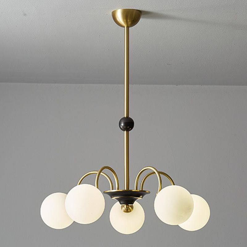 Spherical Shape Chandelier Light Modern Style Glass Multi Light Hanging Light for Bedroom