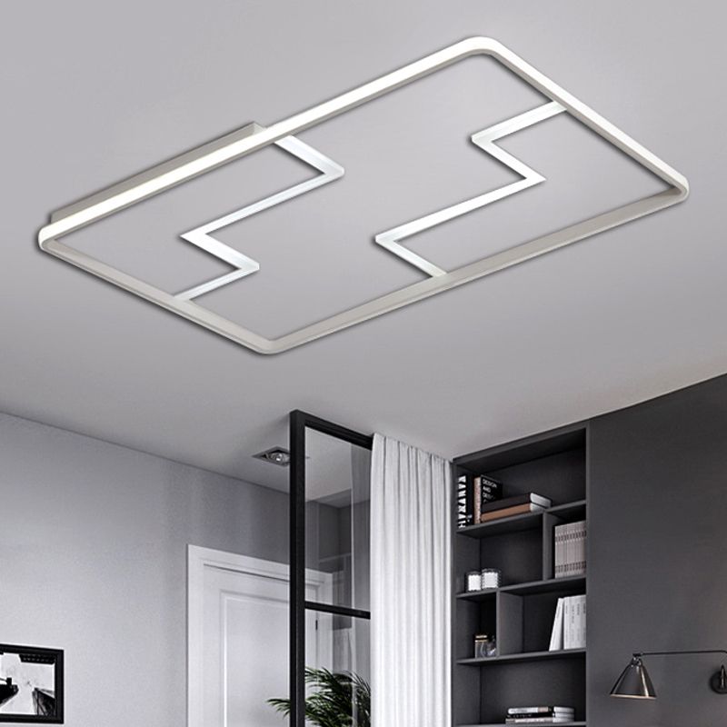 Plafonnier encastré en bloc acrylique simplicité 19 "/23"/27,5 "de large LED blanc/noir lampe encastrée en lumière chaude/blanche