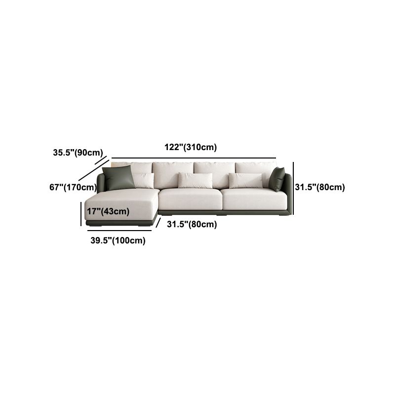 Leather White Sofa with Back Pillows candinavian Sofa for Living room