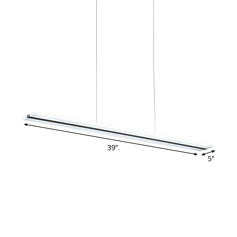 Acryl lineair hangende hanger minimalisme zwart led plafond suspensielamp in warm/wit/natuurlijk licht