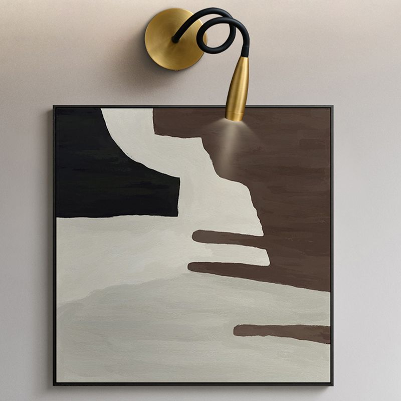 Gold Modern Wall Sconce Linear Shape Wall Light with Metal Shade for Bedroom