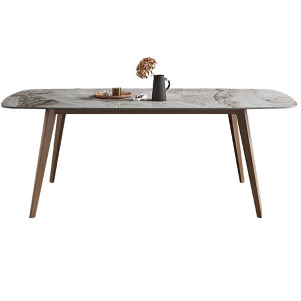 Glam 1/2/5/7 Pieces Dining Table Set with Grey Sintered Stone Top Rectangle Dinette Set