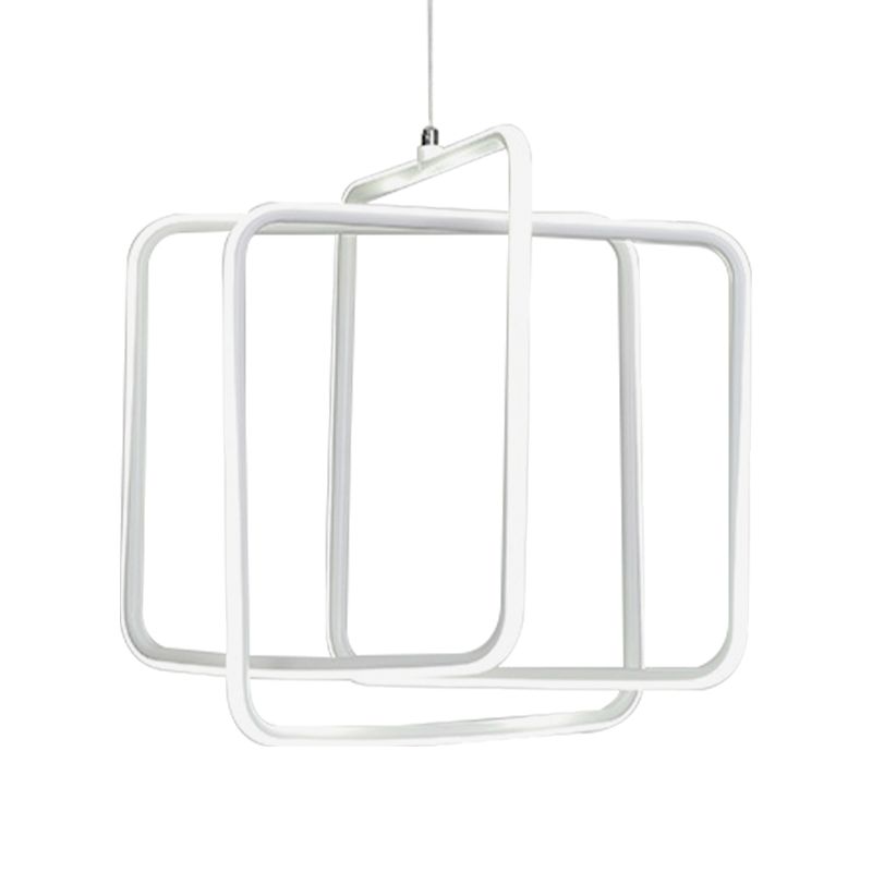 Minimalistisch vierkante LED kroonluchter licht acryl eetkamer drop hanger in warm/wit licht