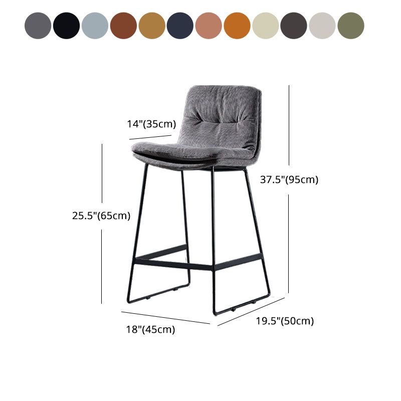 Scandinavian Matte Finish Leather Barstool Restaurant Upholstered Stool