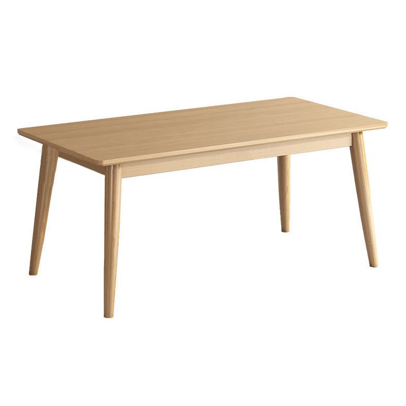 Contemporary Wooden Dining Table Rectangle Table with Wood Legs for Home Use