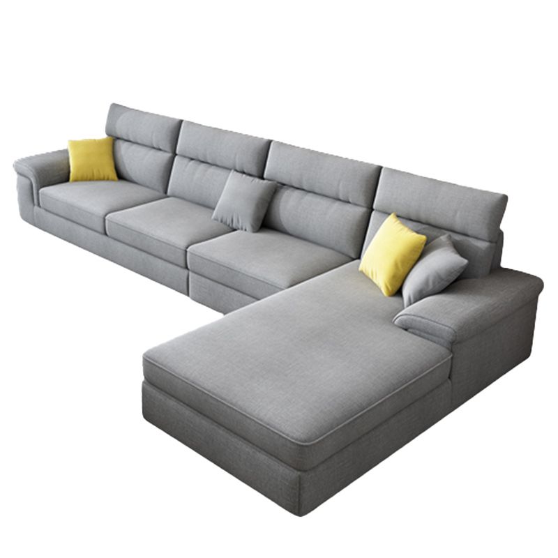 Slipcovered Sectional Pillow Top Arm Sofa & Chaise with 4 Seaters