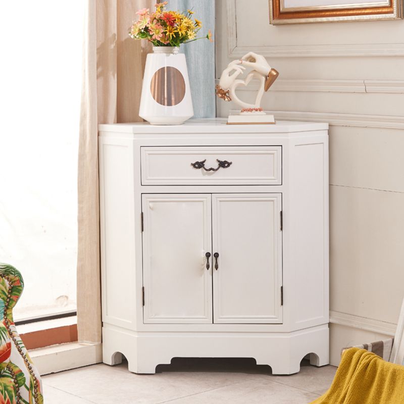 34.65"Tall Corner Cabinet, Contemporary Wooden Accent Cabinet