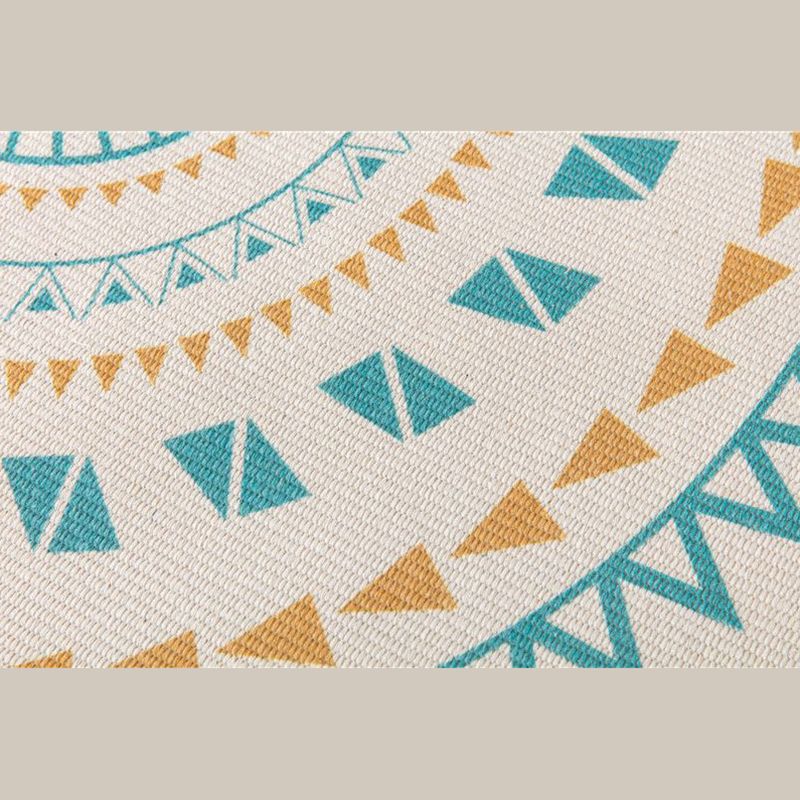 Orange Tone Bohemian Rug Americana Print Fringe Design Area Carpet Cotton Blend Rug for Home Decor