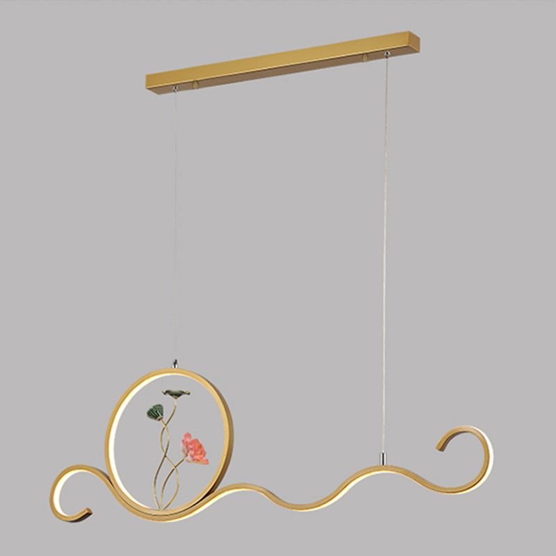 Linear Shape Island Lights Modern Style Metal Two Light Pendant Lighting